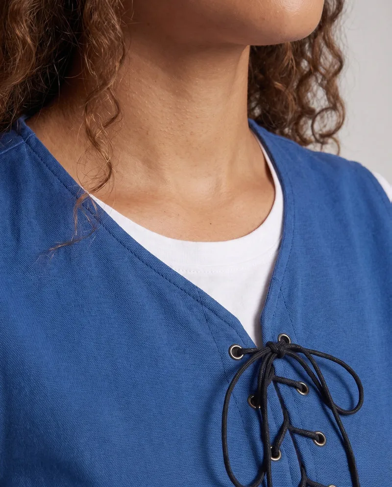 Damen Kreatives Freizeitweste mit Schnürung und elastischem Einsatz Nord Taschen