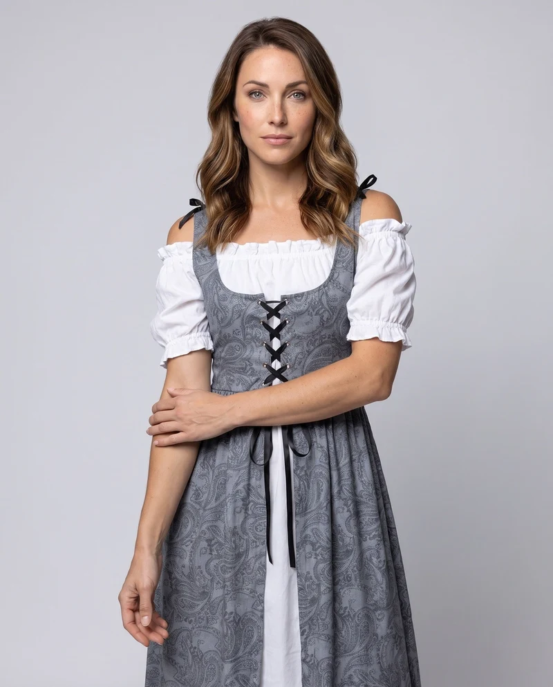 Damen traditionelle Kleid mit verspieltem Design Nord Taschen