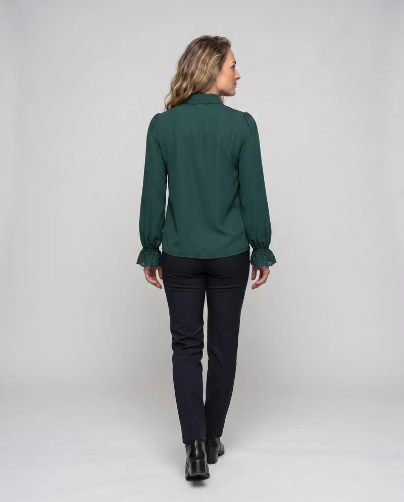 Damen elegantes Rüschenshirt mit dekorativen Details Nord Taschen
