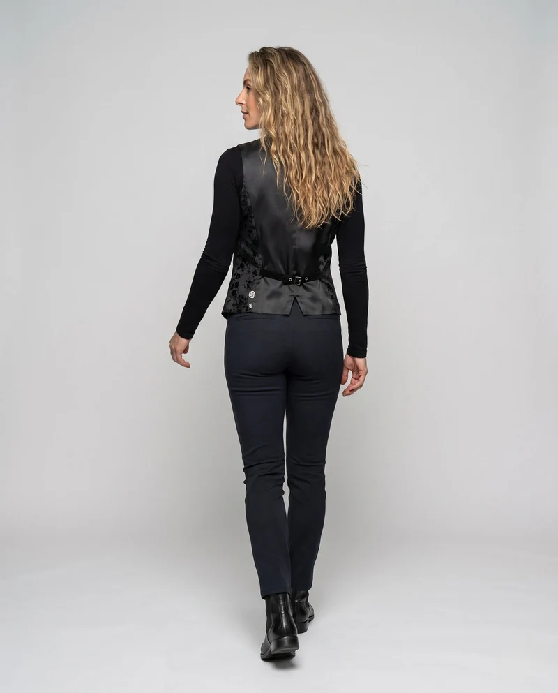 Damen elegantes Samt-Weste mit floralem Design Nord Taschen