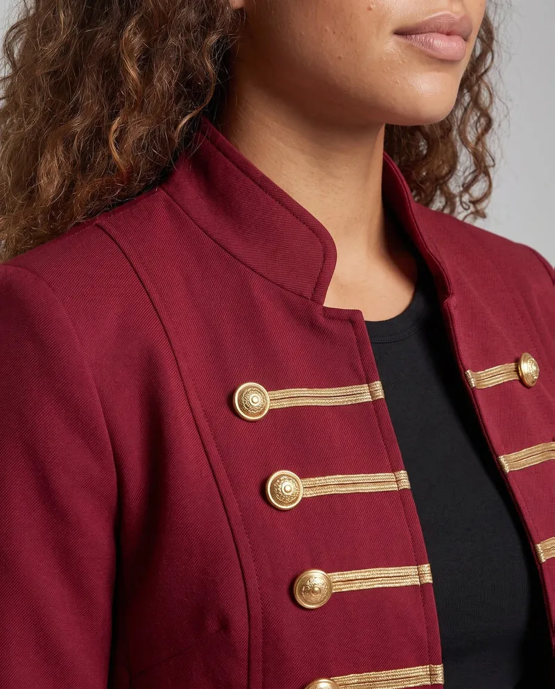 Damen Militärkragenjacke mit goldenen Knöpfen Nord Taschen