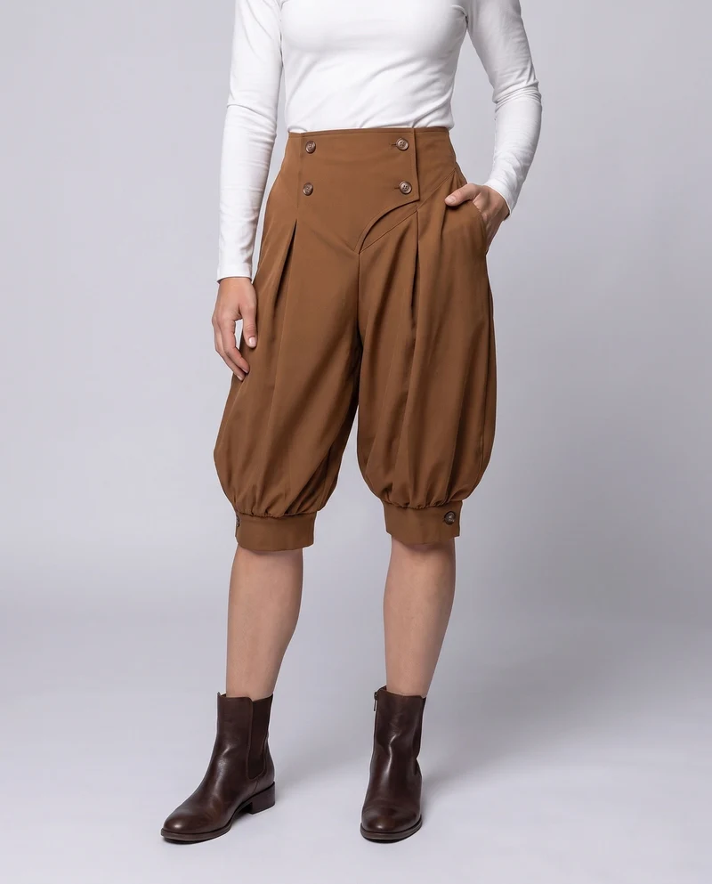 Damen elegante Ballonhosen mit stilvollen Knopfdetails Nord Taschen