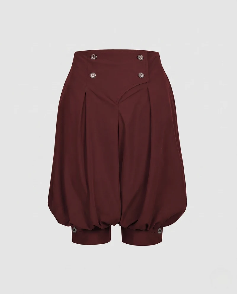 Damen elegante Ballonhosen mit stilvollen Knopfdetails Nord Taschen