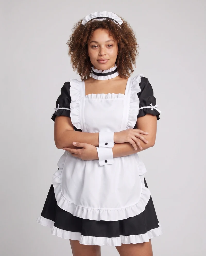 Damen elegantes Maidkleid mit Rüschendetails Nord Taschen