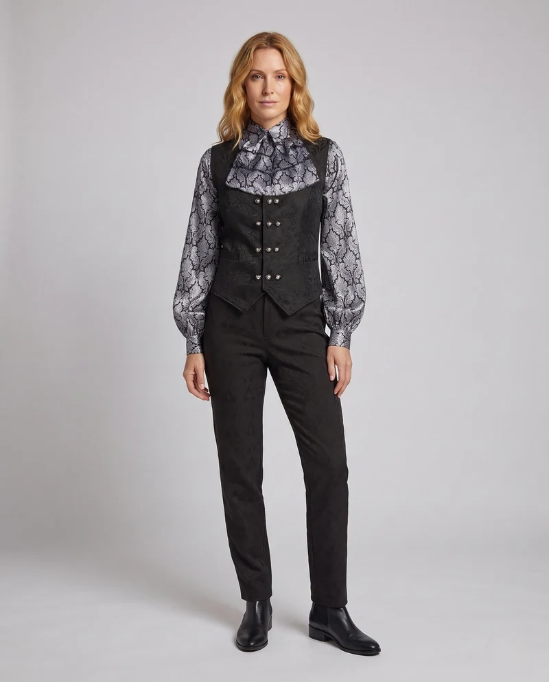 Damen Elegante, figurbetonte Stoffhose mit hohem Bund und modernem Schnitt Nord Taschen