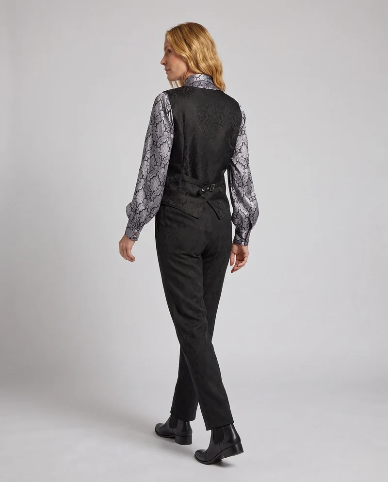 Damen Elegante, figurbetonte Stoffhose mit hohem Bund und modernem Schnitt Nord Taschen