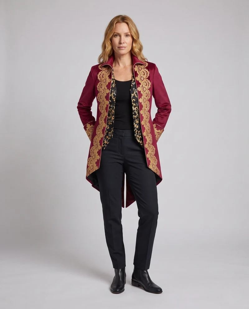 Damen Elegante Gala Jacke mit aufwendigem Goldmuster Nord Taschen