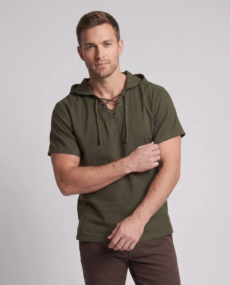 Herren Freizeitshirt mit Kapuze und Schnürung Nord Taschen