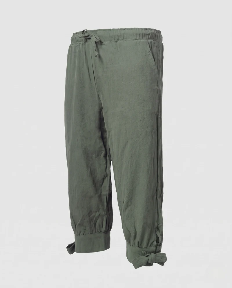Damen Freizeit Sommerhose mit verstellbarem Bund und stilvollen Knoten Nord Taschen