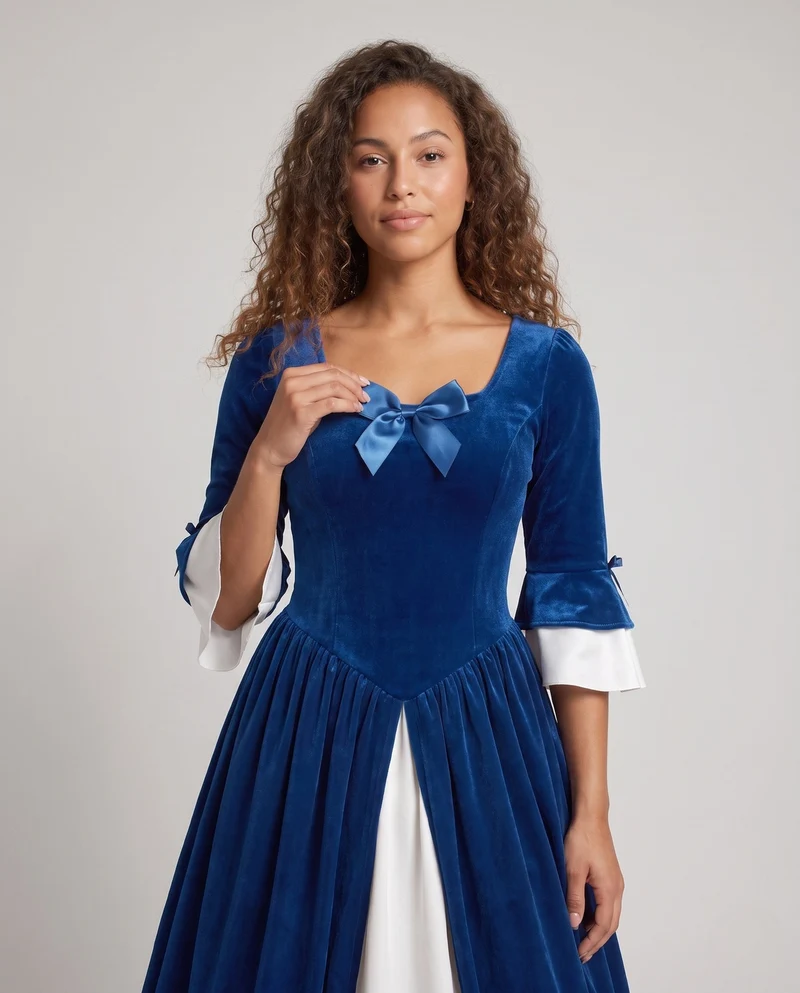 Damen Märchen Ballkleid mit langen Ärmeln und Rüschendetails Nord Taschen