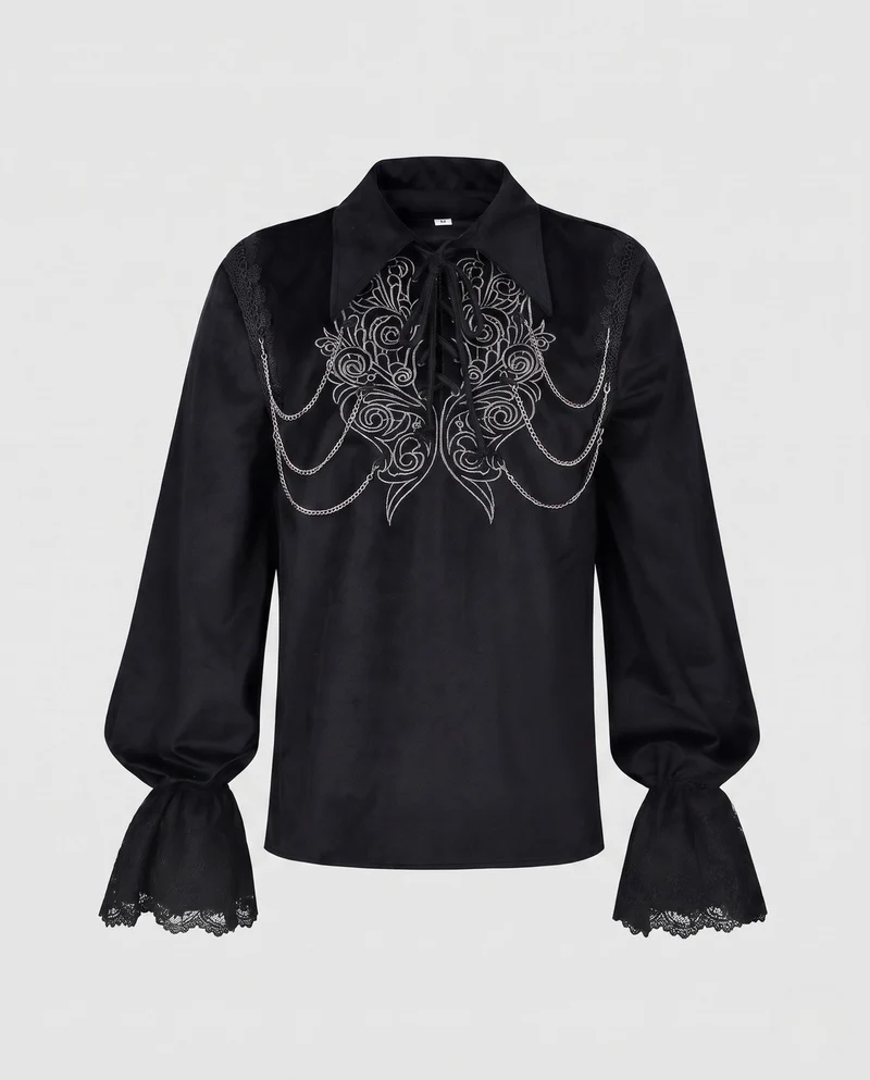 Damenbluse mit eleganter Spitzenkante und aufwendiger Stickerei Nord Taschen
