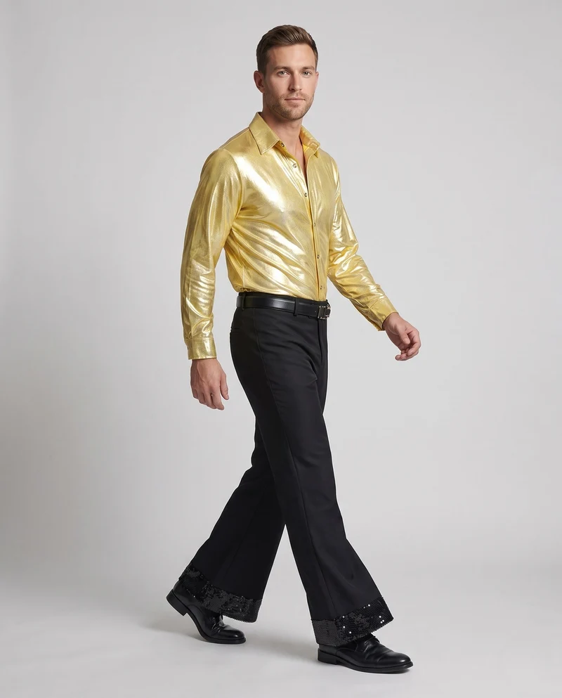 Festliches Disco-Outfit für Herren mit glitzernden Details Nord Taschen