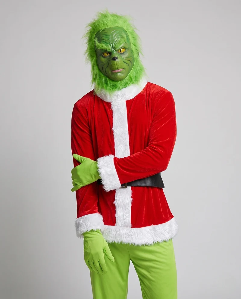 Herren Kostüm als grüner Weihnachtsgeist Nord Taschen