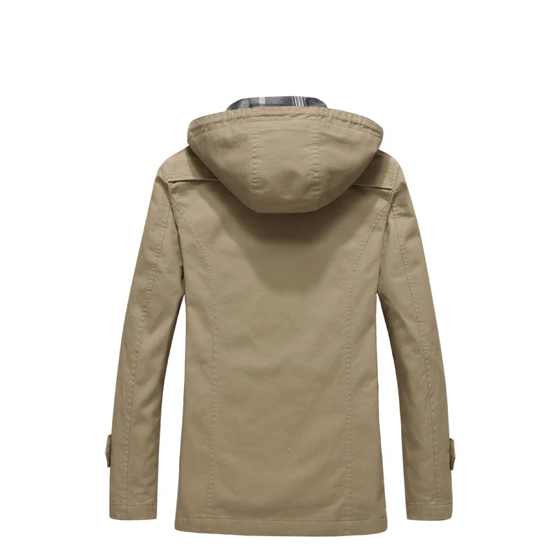 Herren Canvas-Parka mit gefütterter Kapuze, kariertem Innenfutter und Multifunktions-Außentaschen Nord Taschen