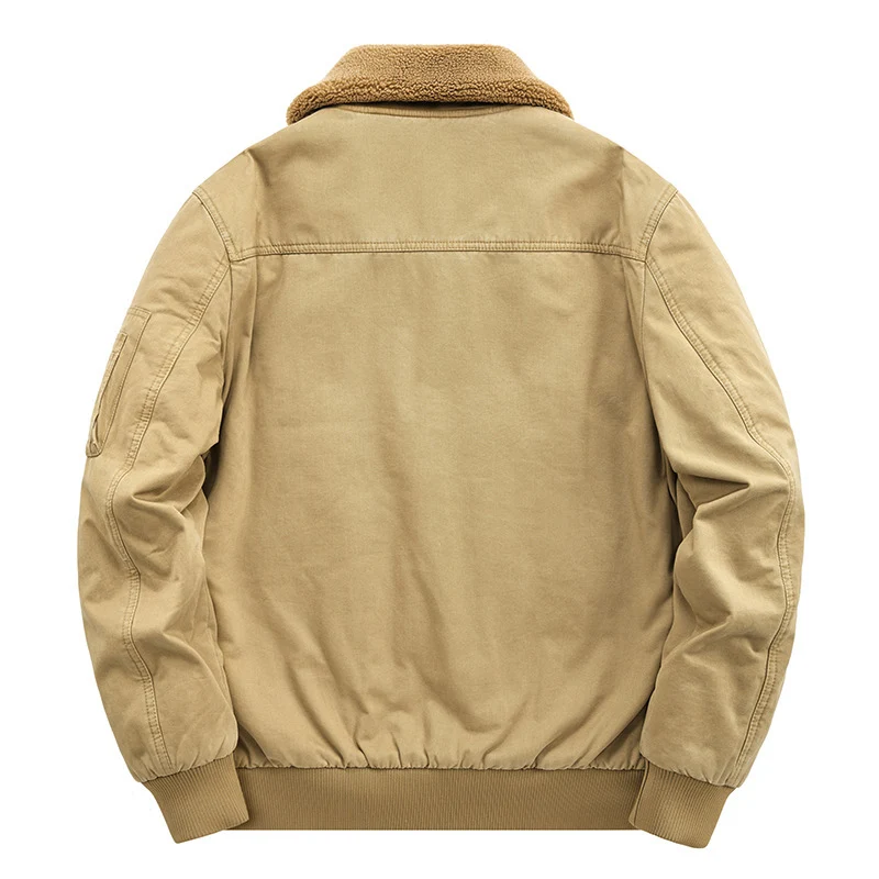 Herren Canvas-Fliegerblouson mit wärmender Teddyfleece-Innenlage und Sherpa-Kragen Nord Taschen