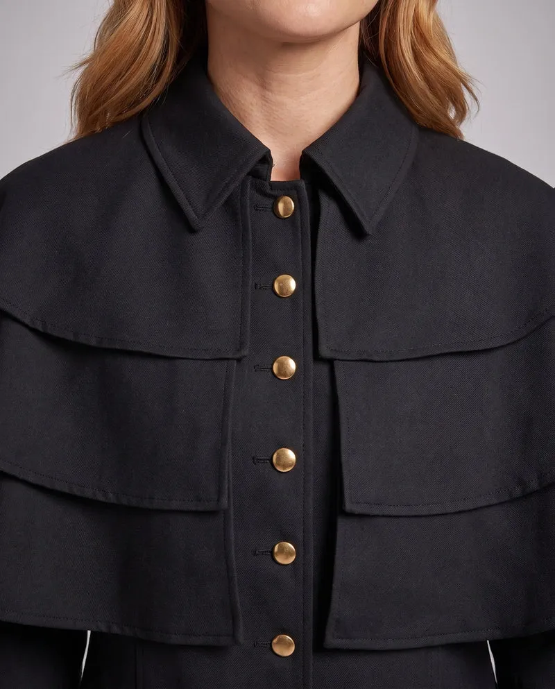 Damen Elegantes Langarm Wickelkleid mit Rüsche und Knopfverschluss Nord Taschen