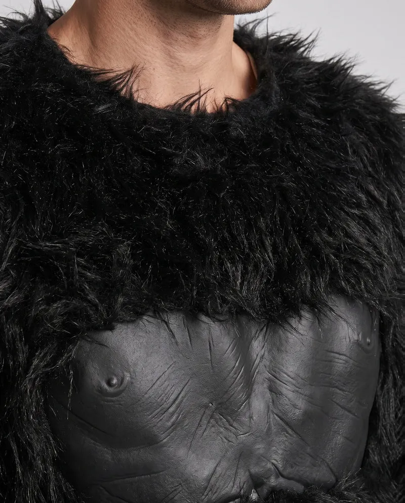 Herren Gorilla Kostüm mit realistischem Maskendesign und gemütlichem Plüsch Nord Taschen