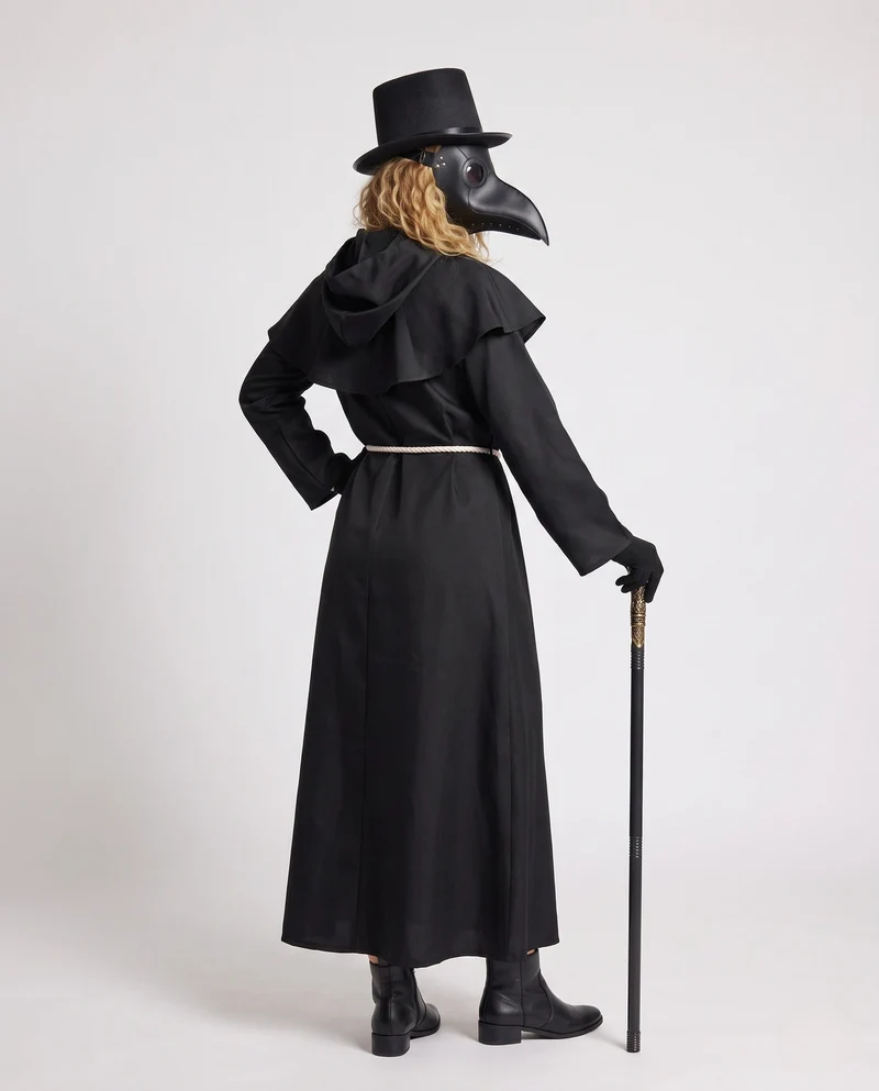 Damen Mittelalterkostüm mit Kapuze und Rüschendetails Nord Taschen