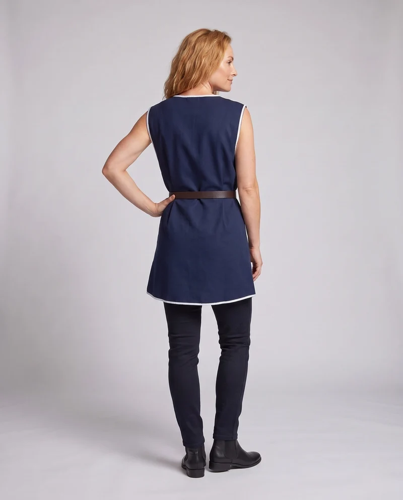 Frauen Mittelalterliche Tunika Kleid mit Gürtel und Schlitz Nord Taschen