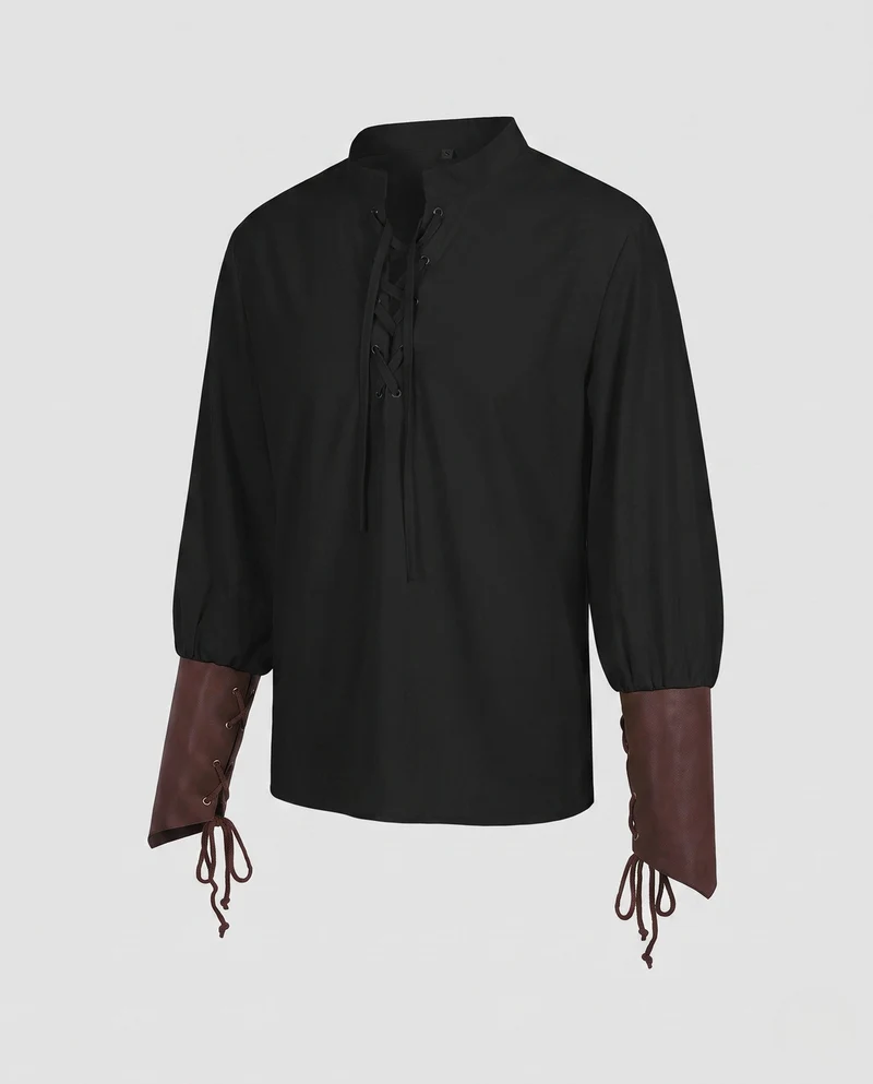 Damenbluse mit Schnürung und Puffärmeln Nord Taschen