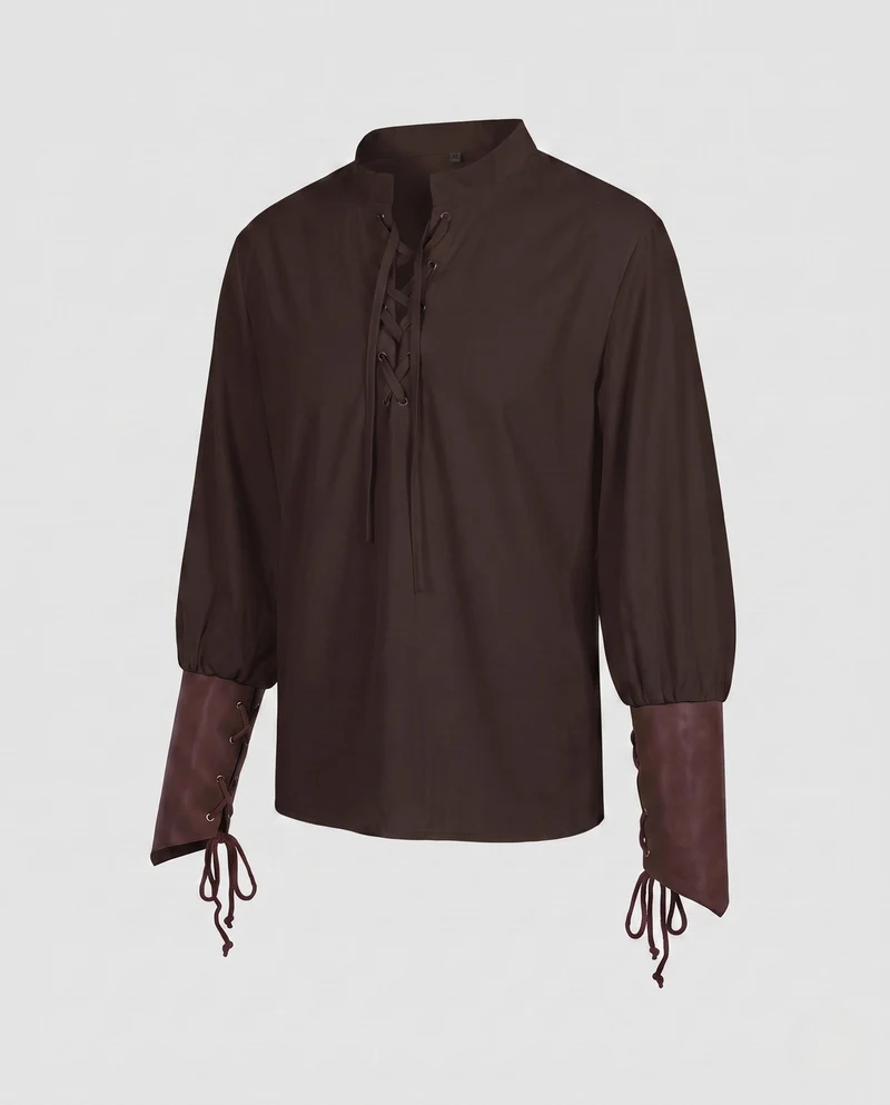 Damenbluse mit Schnürung und Puffärmeln Nord Taschen