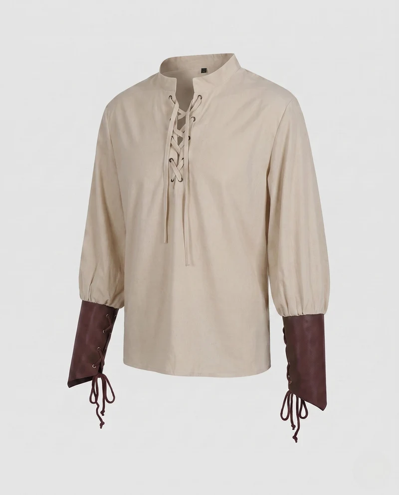 Damenbluse mit Schnürung und Puffärmeln Nord Taschen