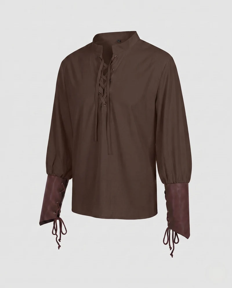 Damenbluse mit Schnürung und Puffärmeln Nord Taschen