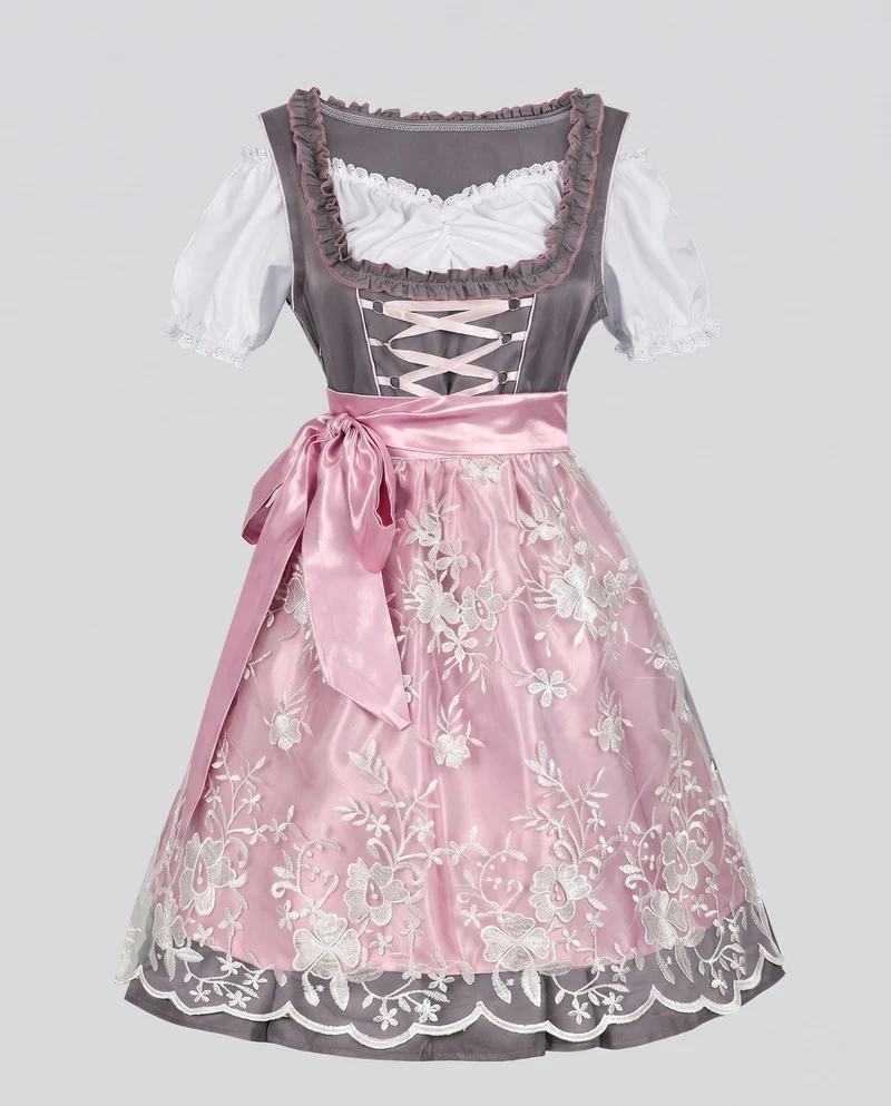 Dirndlkleid für Damen mit aufwendiger Spitze und dekorativem Taillengürtel Nord Taschen