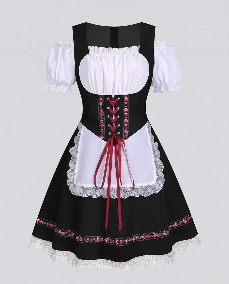 Dirndlkleid für Damen mit aufwendiger Spitze und dekorativem Taillengürtel Nord Taschen