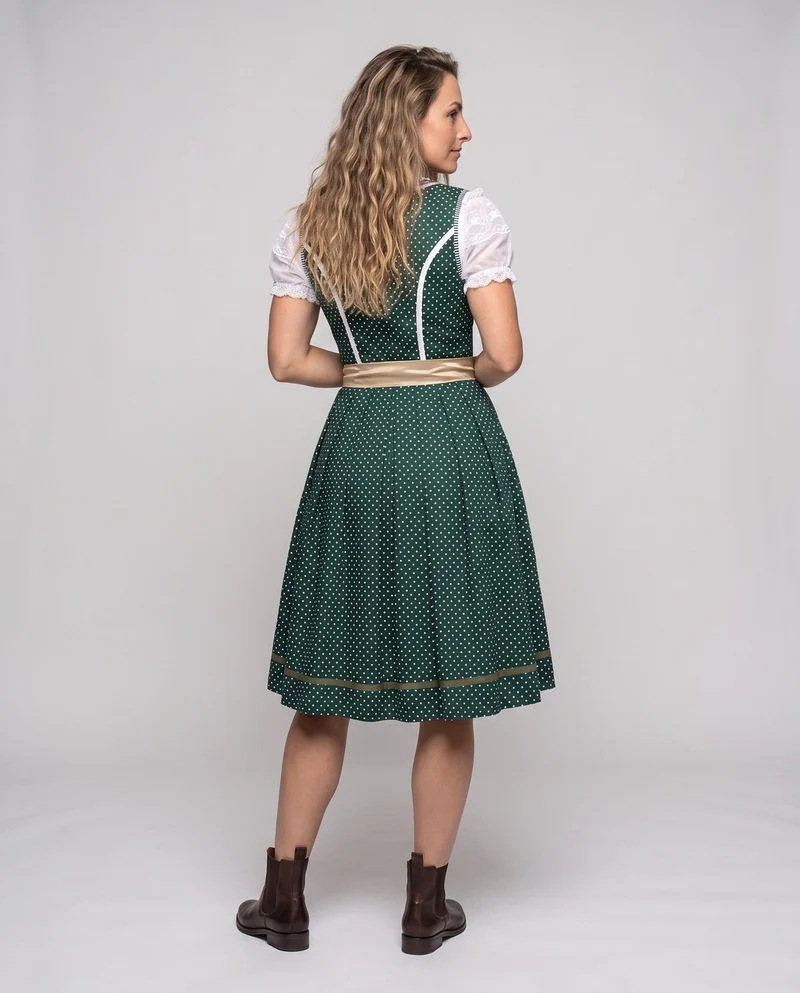 Damen Dirndlkleid mit eleganten Spitzenverzierungen und Bindegürtel Nord Taschen
