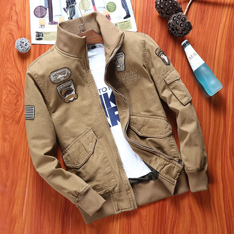 Herren Canvas-Fliegerblouson mit Frontklappentaschen, Ärmeltasche und Rippbündchen Nord Taschen