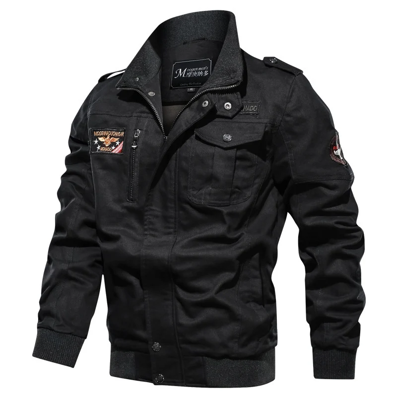 Herren Canvas-Fliegerblouson im Utility-Stil mit Epauletten und Zip-Brusttasche Nord Taschen