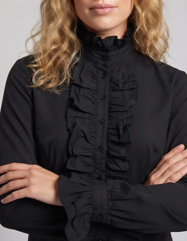 Hochwertige Damen-Dekorbluse aus Spitze mit Rüschen-Details Nord Taschen