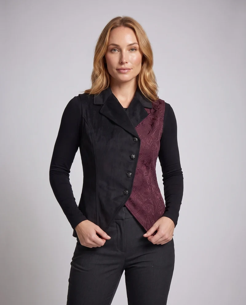 Damen Elegantes West mit Aufwendiger Stickerei Nord Taschen