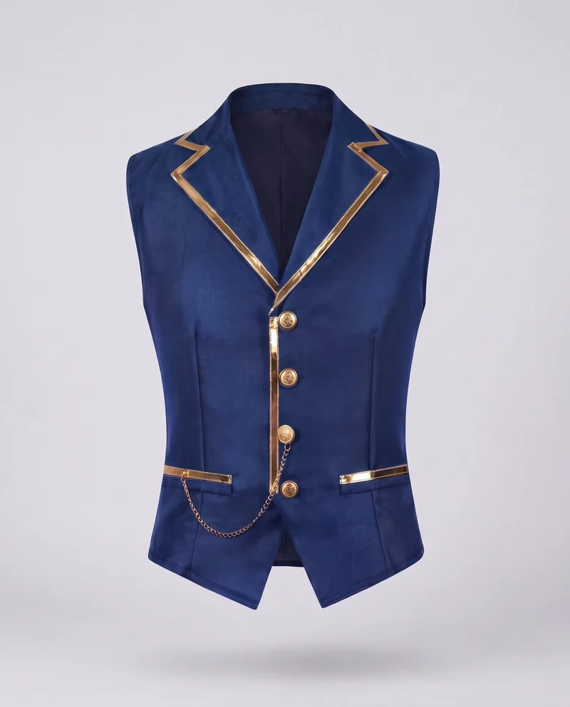 Damen Elegantes Weste mit goldenen Akzenten und dekorativem Kettenmotiv Nord Taschen