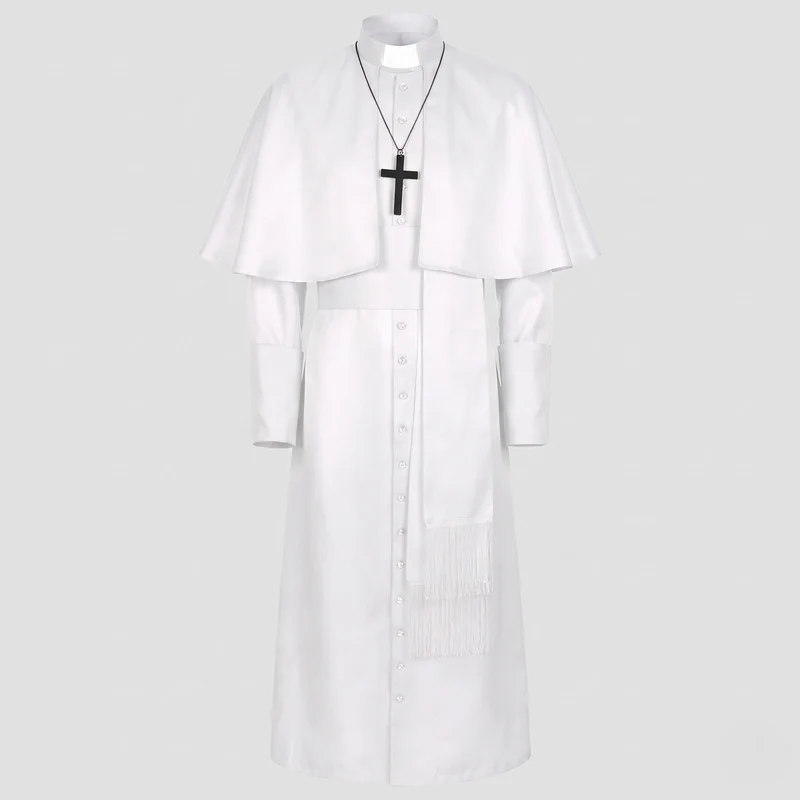 Frauen Priester Kostüm mit elegantem Kapuzen und Kreuz Anhänger Nord Taschen