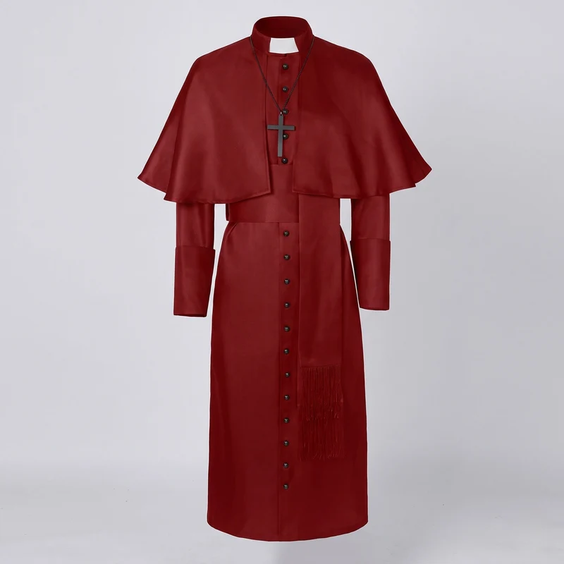 Frauen Priester Kostüm mit elegantem Kapuzen und Kreuz Anhänger Nord Taschen