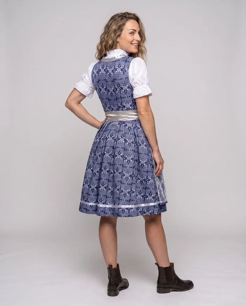 Damen Dirndl-Kleid mit floralen Mustern und eleganten Rüschendetails Nord Taschen