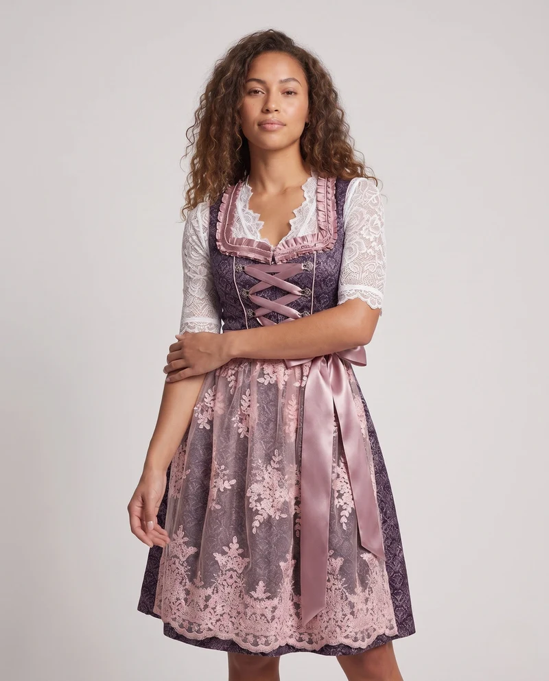 Dirndlkleid für Damen mit Spitzen-Details und Satin-Gürtel Nord Taschen