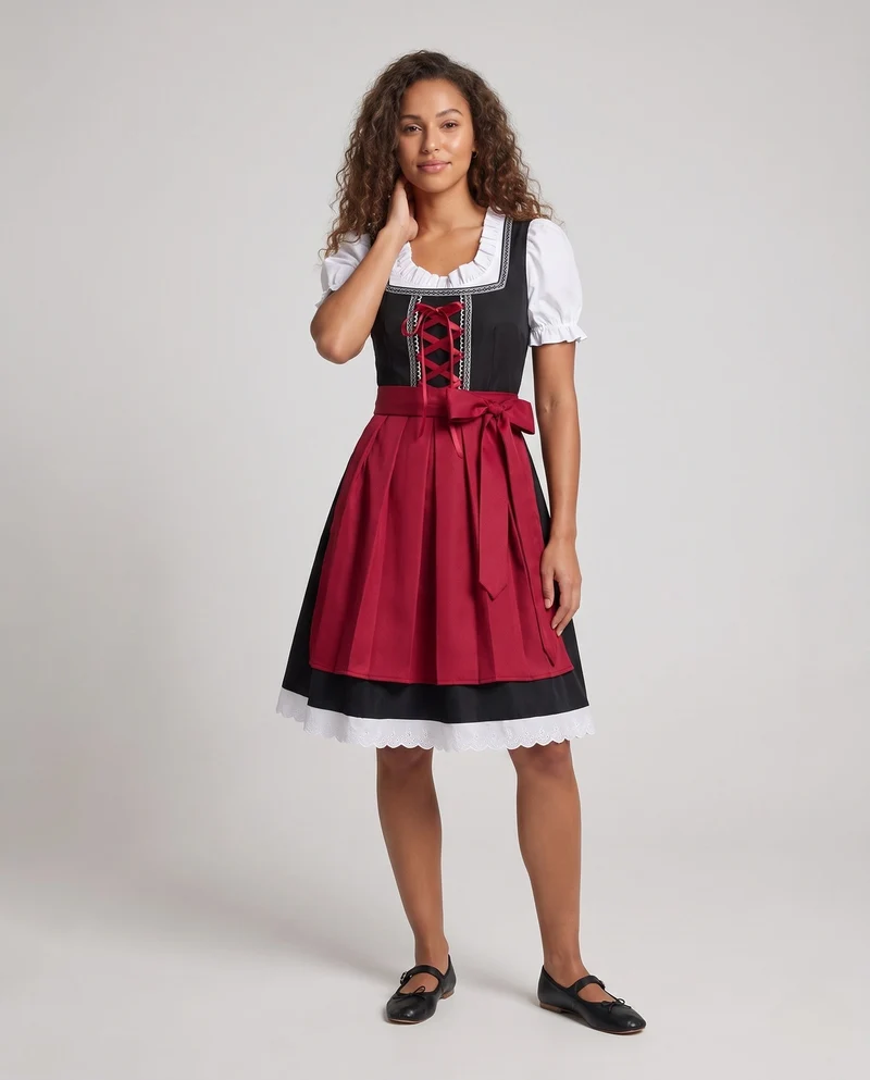 Dirndl-Kleid für Frauen mit traditionellen Spitzenakzenten und eleganter Schnürung Nord Taschen