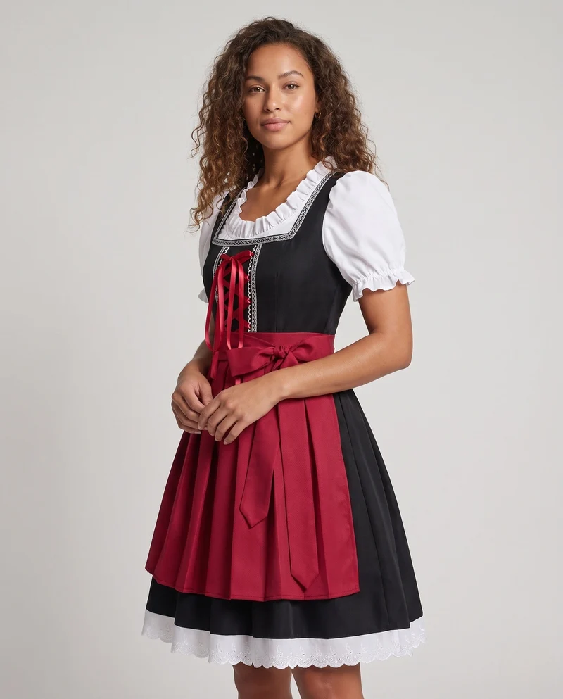 Dirndl-Kleid für Frauen mit traditionellen Spitzenakzenten und eleganter Schnürung Nord Taschen