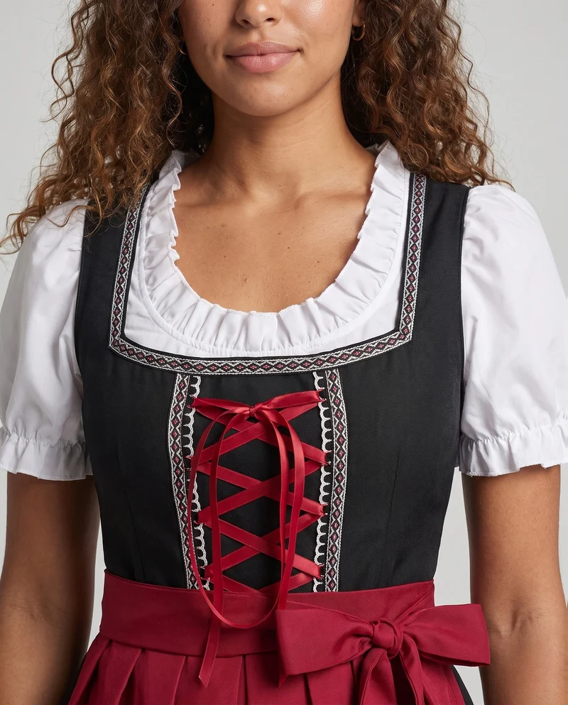 Dirndl-Kleid für Frauen mit traditionellen Spitzenakzenten und eleganter Schnürung Nord Taschen