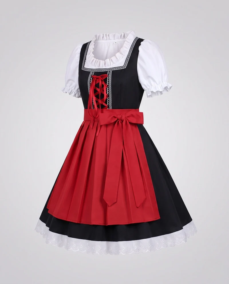Dirndl-Kleid für Frauen mit traditionellen Spitzenakzenten und eleganter Schnürung Nord Taschen