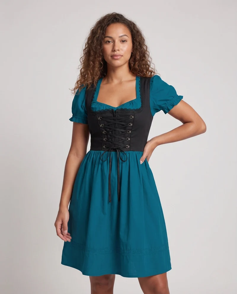 Damen Dirndl mit hochwertiger Handwerkskunst und eleganten Schnürdetails Nord Taschen