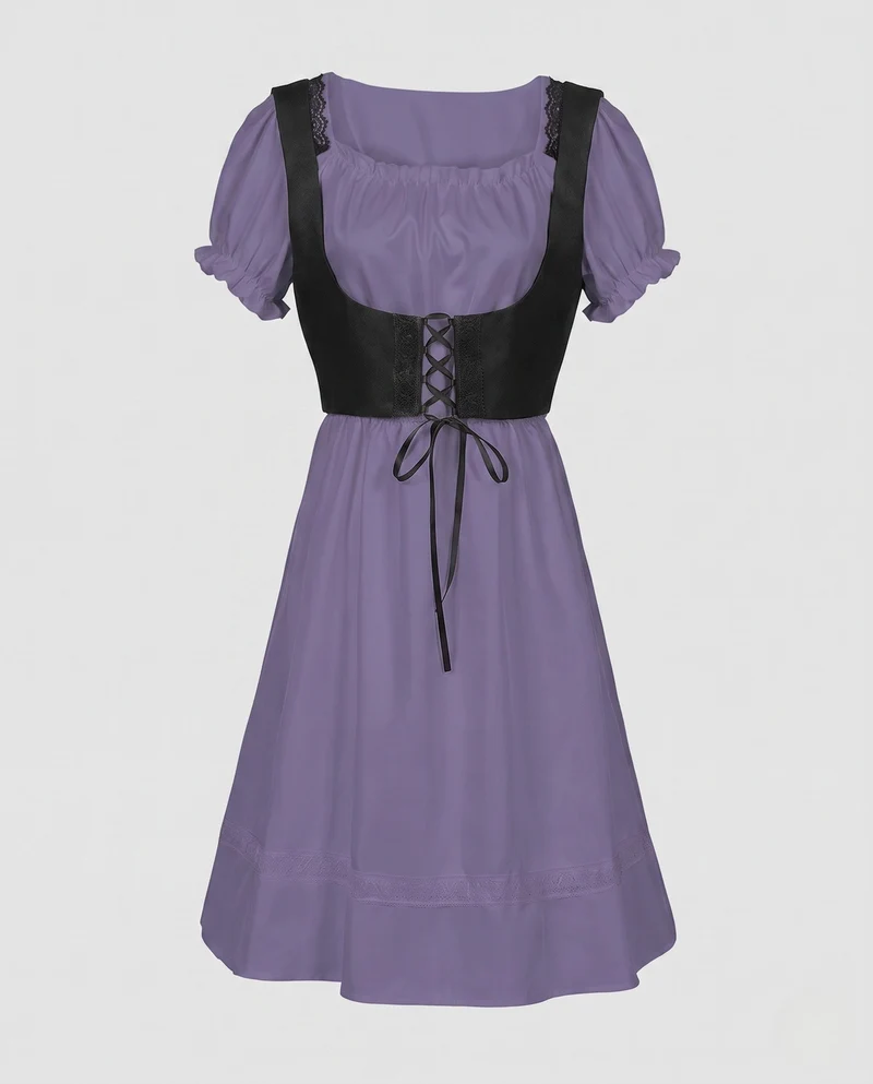 Damen Dirndl mit hochwertiger Handwerkskunst und eleganten Schnürdetails Nord Taschen