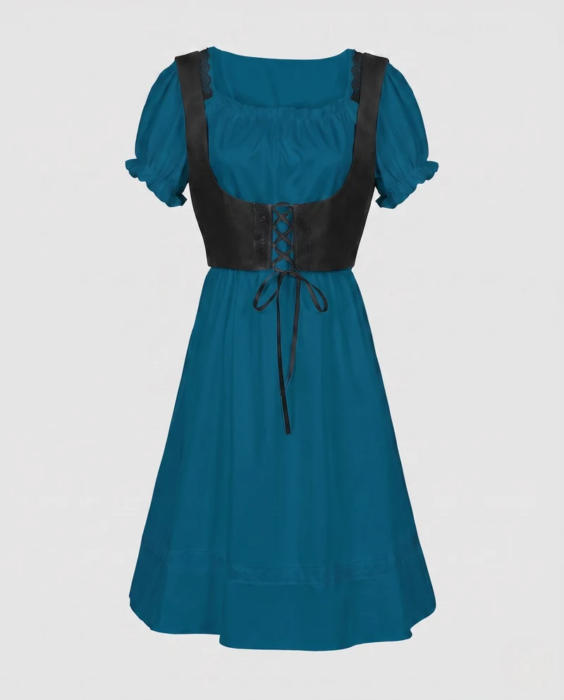 Damen Dirndl mit hochwertiger Handwerkskunst und eleganten Schnürdetails Nord Taschen