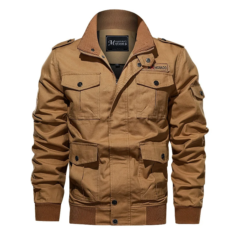 Herren Canvas-Fieldjacke im Utility-Look mit Mehrfach-Taschen, Epauletten und geripptem Saum Nord Taschen
