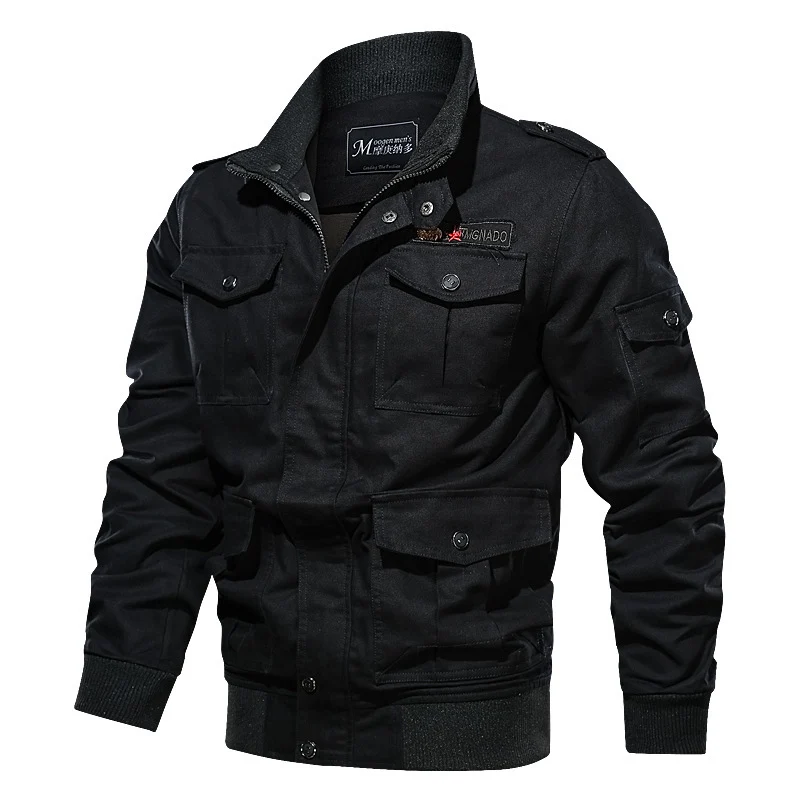 Herren Canvas-Fieldjacke im Utility-Look mit Mehrfach-Taschen, Epauletten und geripptem Saum Nord Taschen