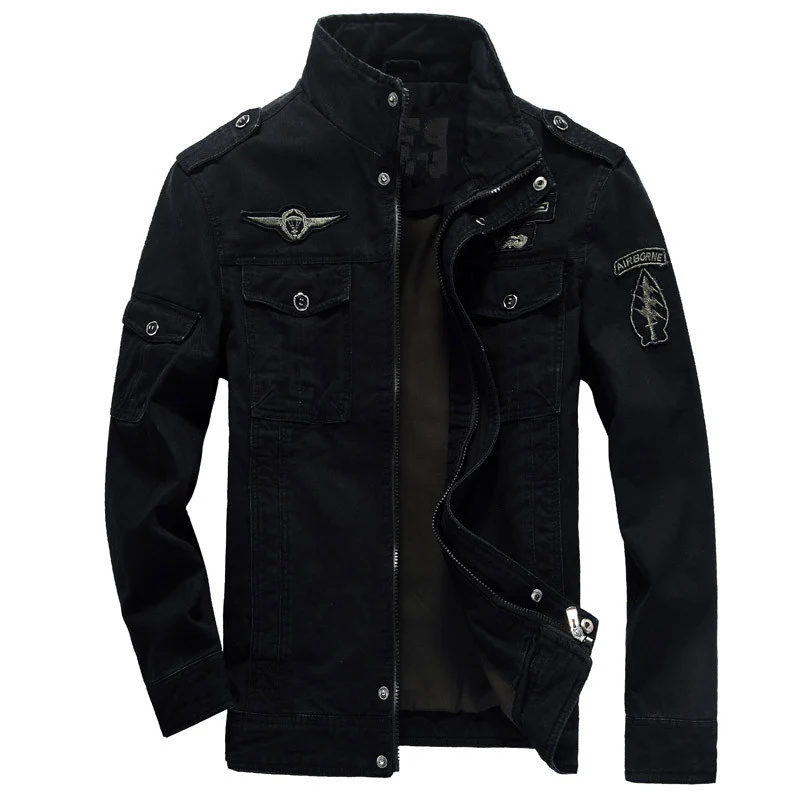 Herren Canvas-Fieldjacke im Military-Utility-Stil mit Stehkragen, Epauletten und Multifunktionstaschen Nord Taschen
