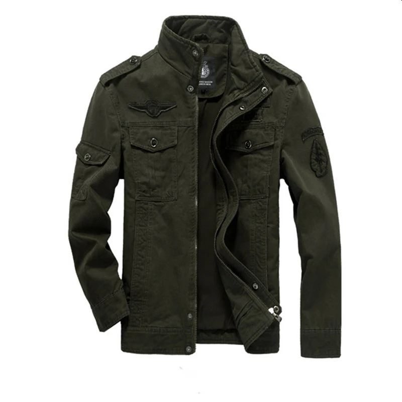Herren Canvas-Fieldjacke im Military-Utility-Stil mit Stehkragen, Epauletten und Multifunktionstaschen Nord Taschen